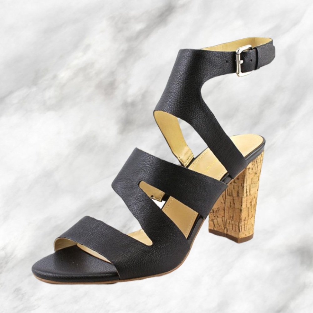 Marc Fisher Paxtin Open Toe Leather Heel Sandals